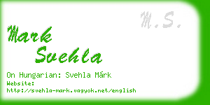 mark svehla business card