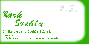 mark svehla business card